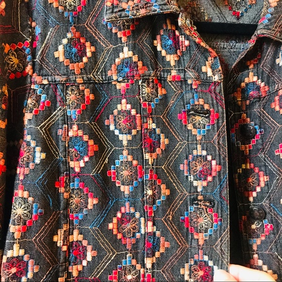 Like New Black Embroidered Jacket - Picture 7 of 8